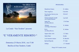 Concerto Corale San Teodoro Pasqua 2018