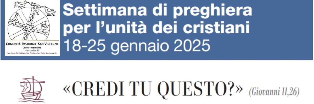 Settimana di preghiera per l’unità dei Cristiani